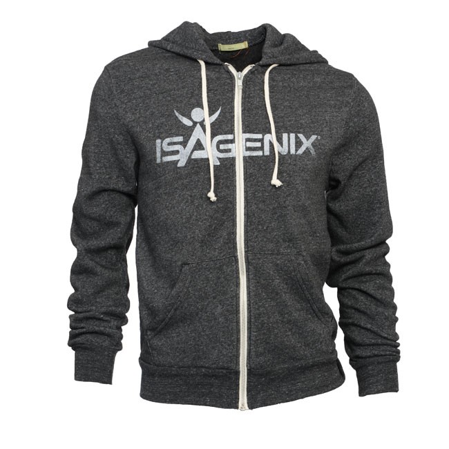 Unisex Black Eco Black Zip Hoodie from Isagenix Gear isagenix gear