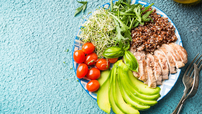 colorful plate of food for healthy variety 