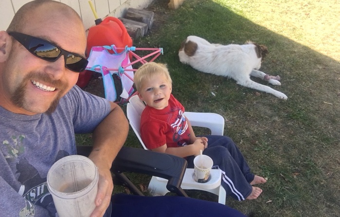Justin and His Son Enjoy an IsaLean® Shake