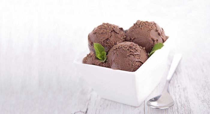 Bowl of plant-based chocolate ice cream