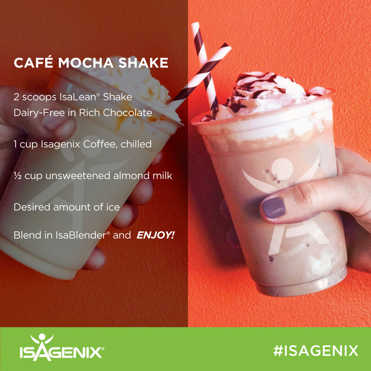 Isagenix® - Introducing our limited-edition Whipped Mocha Latte Whole Blend IsaLean  Shake! Mocha is back in a whole new way, and we are HERE FOR IT! We heard  the suggestions and saw