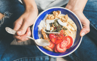 healthy portion of fruit and grains
