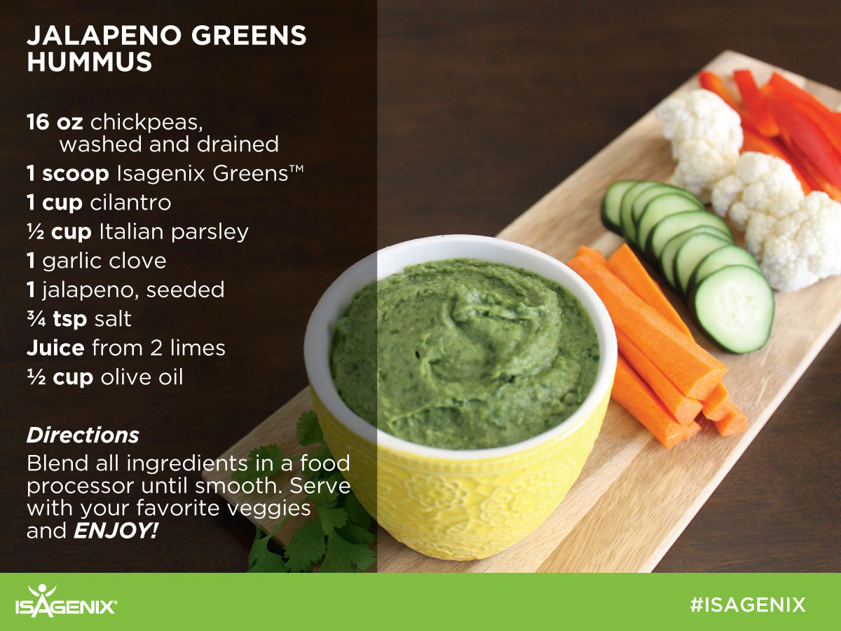 Isagenix Greens Hummos with Jalapeno