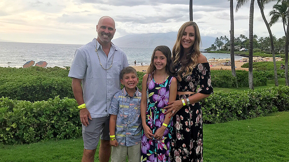 Sandra, Tod, and their two kids in Maui