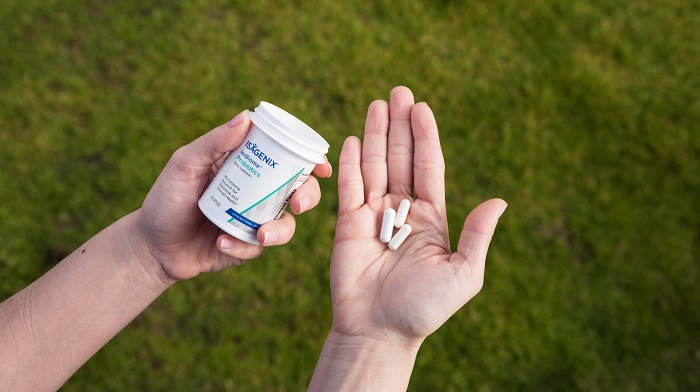 Hand out holding IsaBiome Probiotics