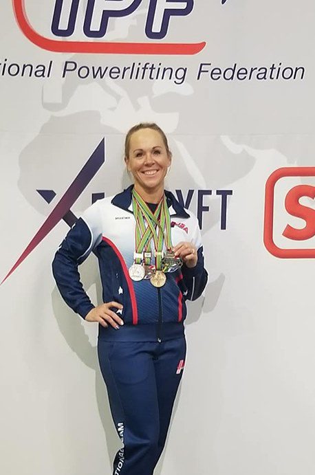 Amy Brantner with her medals