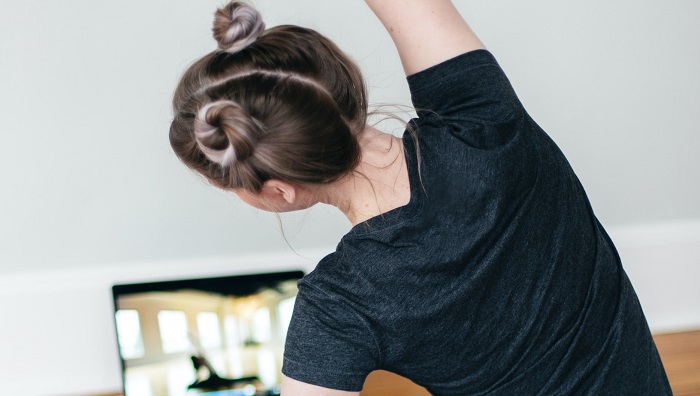 Woman stretching