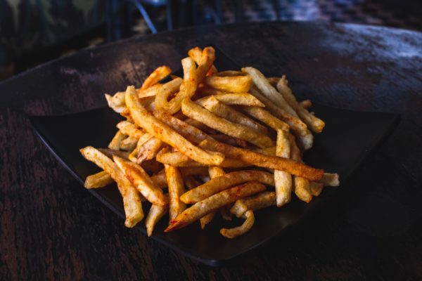 Lazy Day - Fries on Black Plate