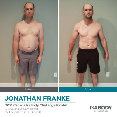 Before and after photos of Jonathan Franke