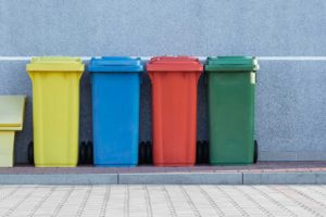 Plastics-Green_Colored Recycling Bins