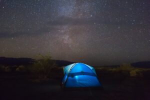 Tent under stars